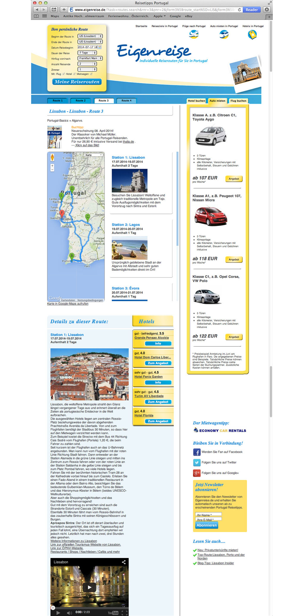 Eigenreise Webseite 2