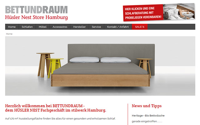 Bett und Raum